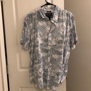 Blue/white flower button down shirt